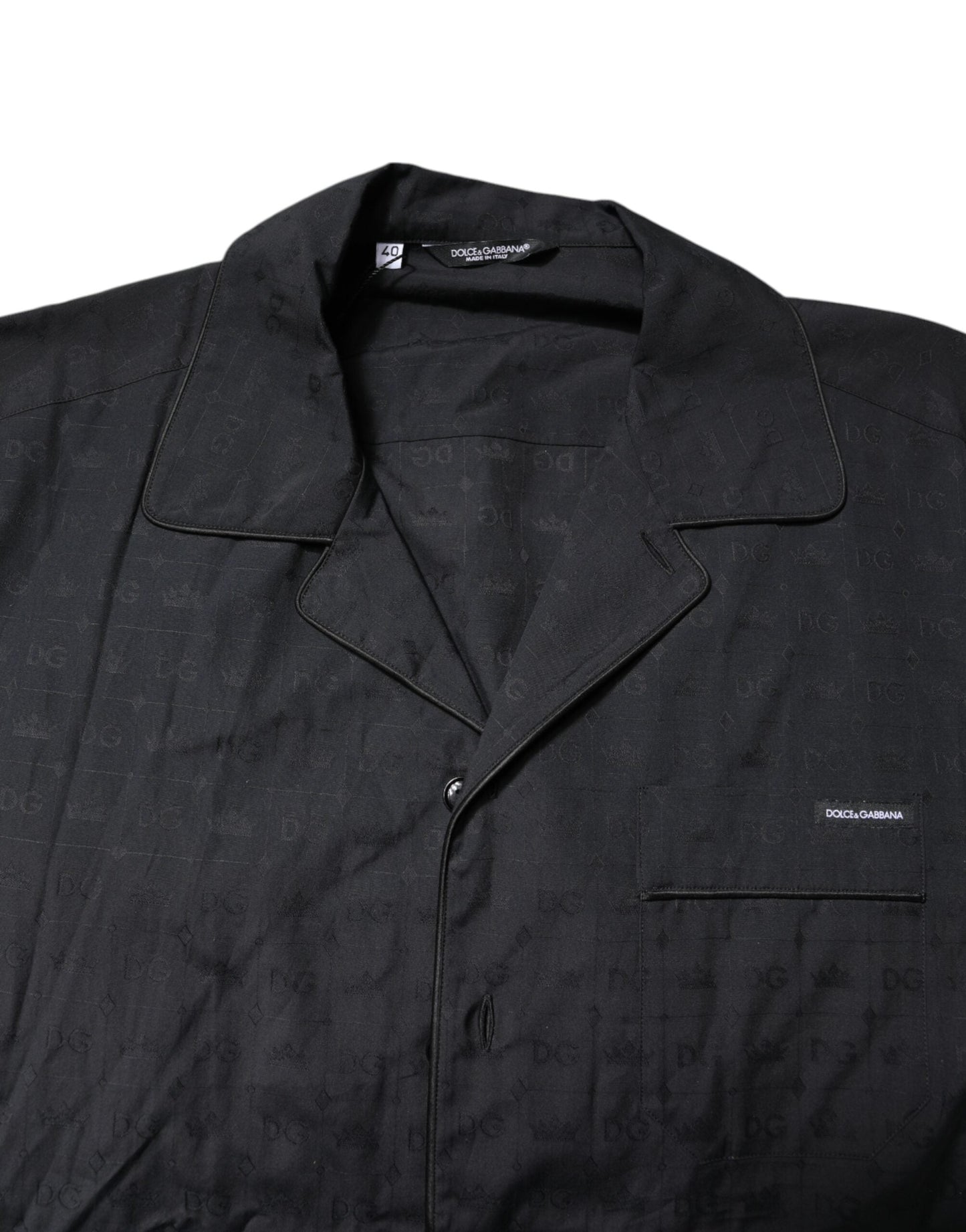 Black Cotton Men Pajama Set Sleepwear