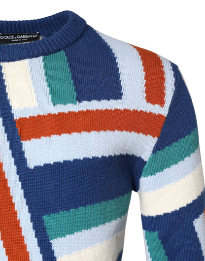 Multicolor Cashmere Knit Pullover Sweater