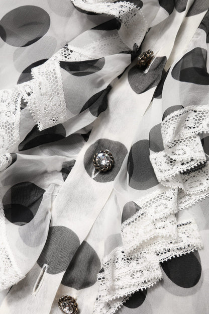 White Black Polka Dot Cotton Sleeveless Top