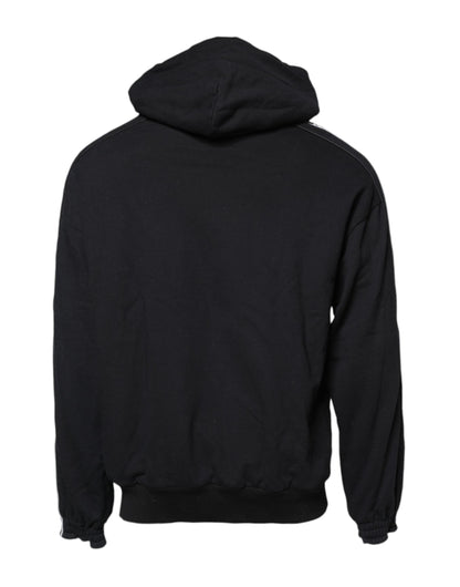 Black Cotton Logo Hooded Sweatshirt Sweater