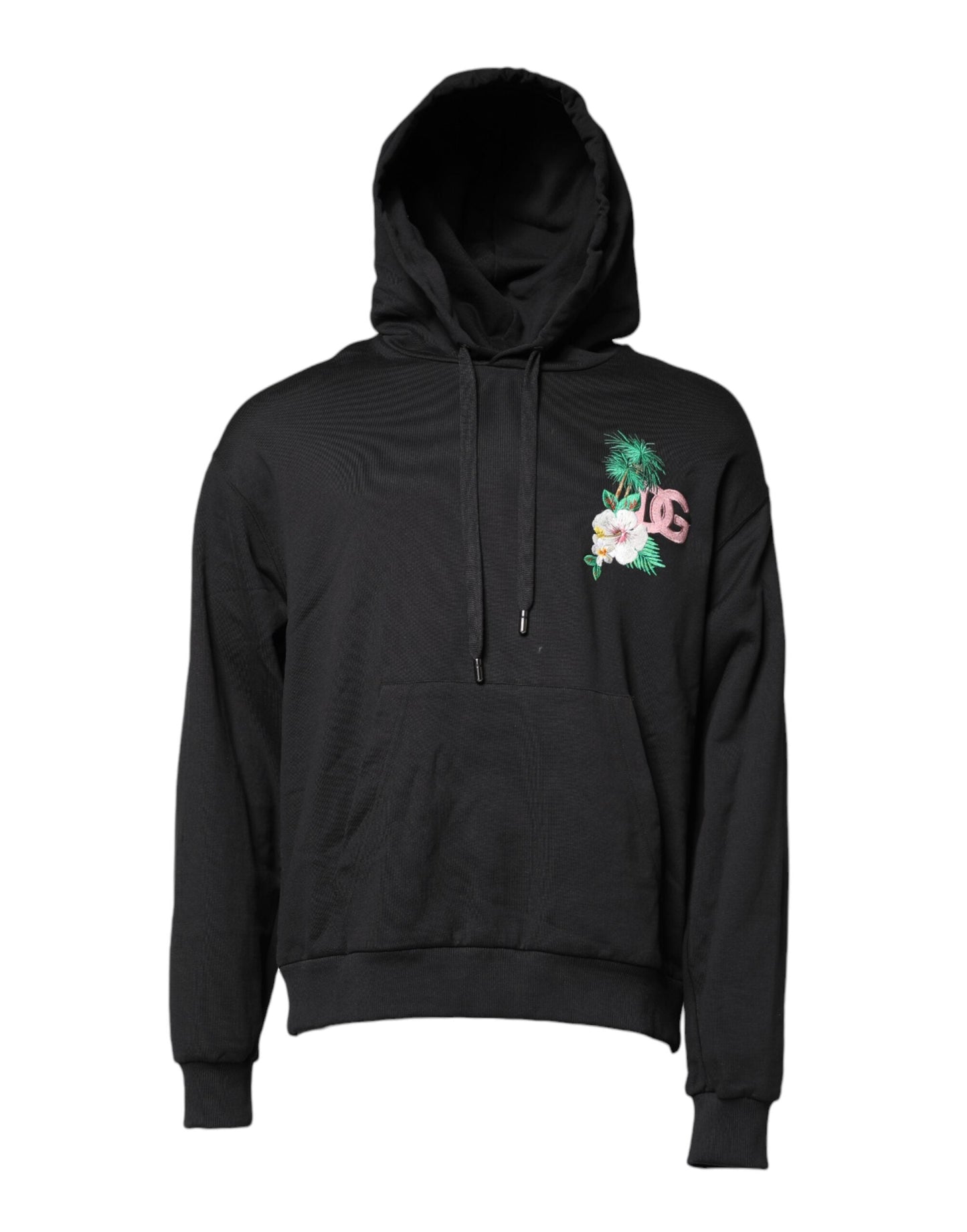 Black Embroidery Hooded Sweatshirt Sweater