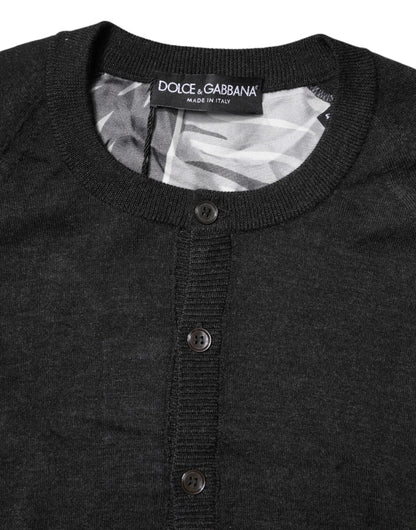 Black Printed Knitted Men Pullover Sweater