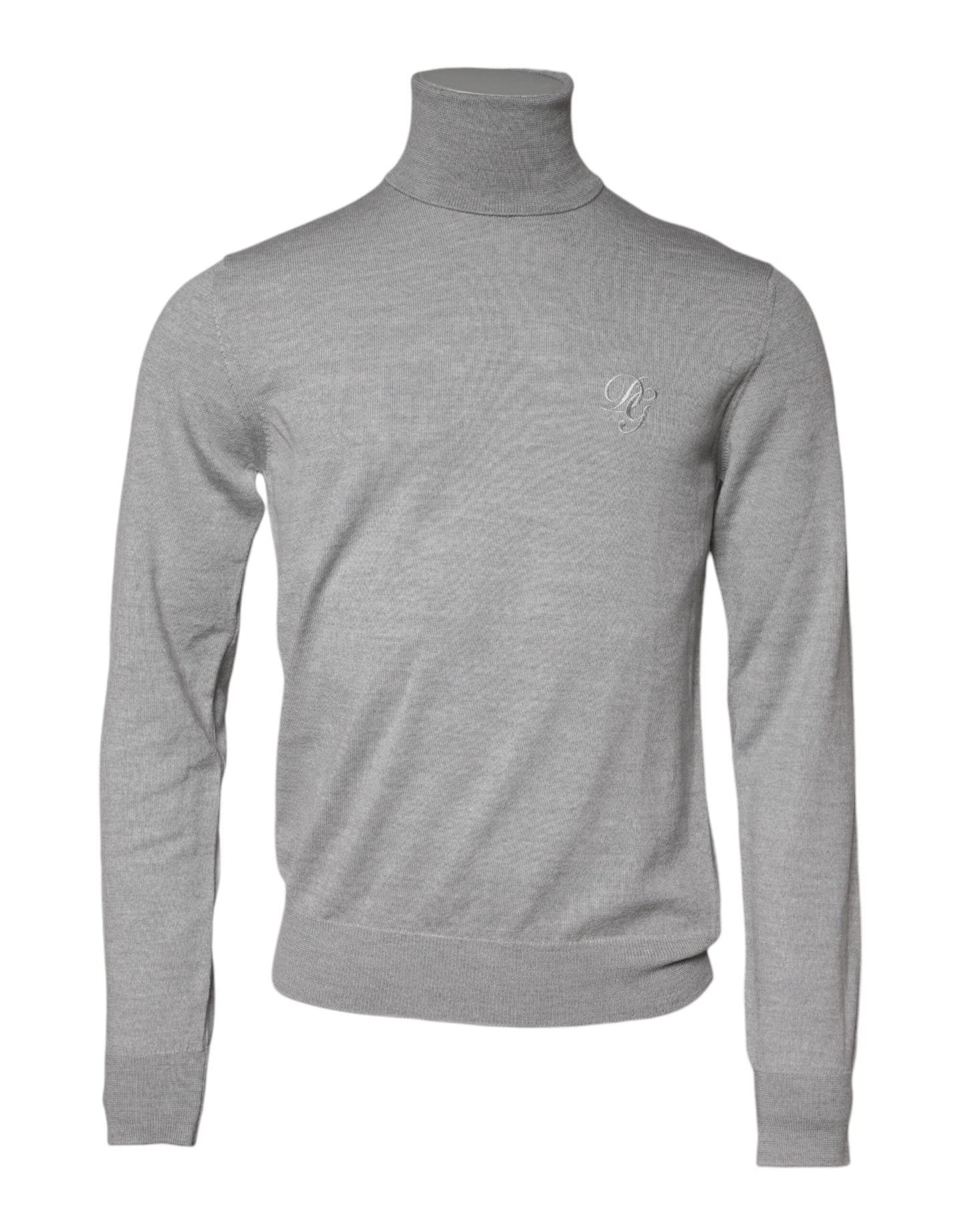 Gray Wool Knitted Men Pullover Sweater