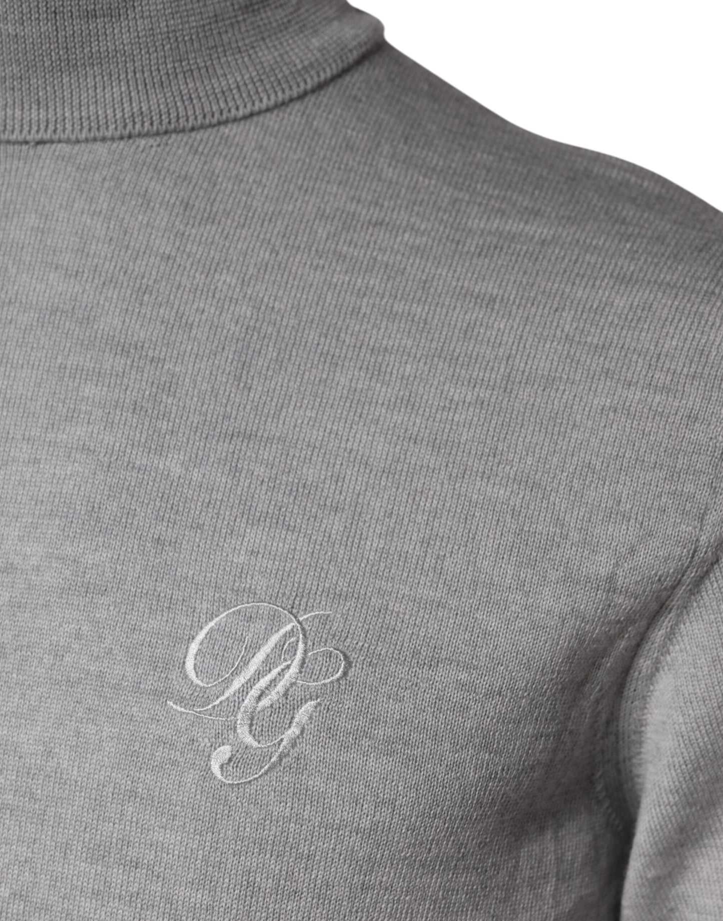 Gray Wool Knitted Men Pullover Sweater