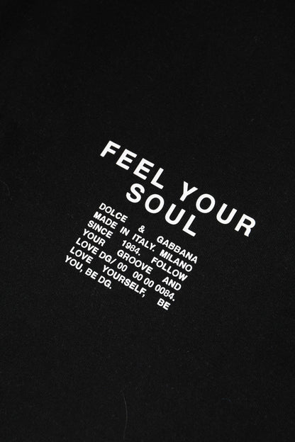 Black Cotton Logo Knitted Pullover Sweater