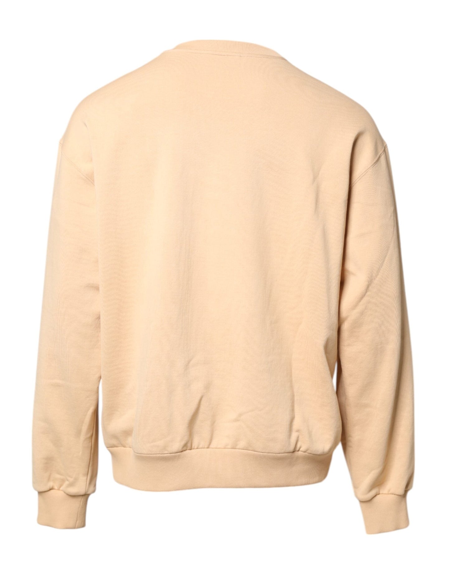 Beige Cherry Print Crew Neck Pullover Sweater