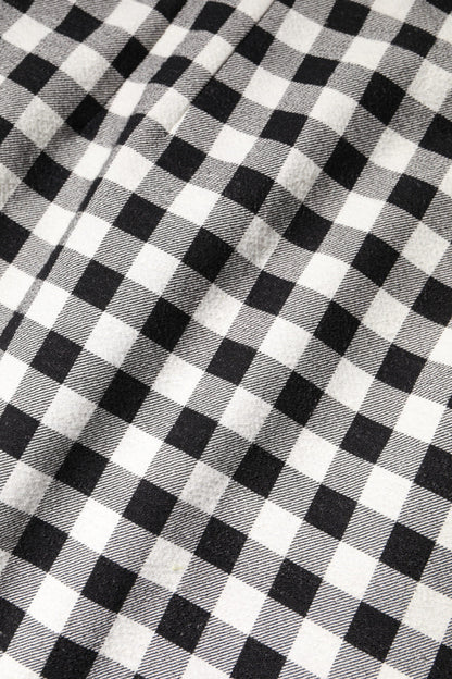 White Black Checkered Sleeveless Sheath Dress