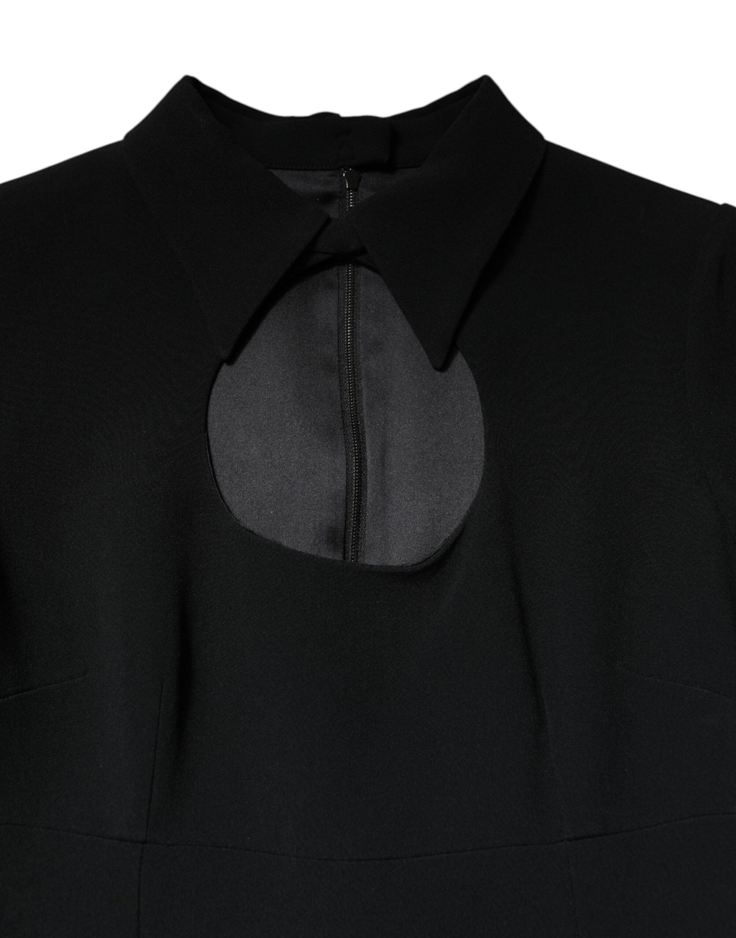 Black Long Sleeves Bodycon Sheath Midi Dress