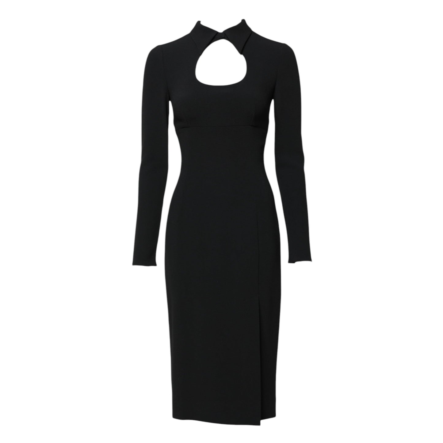 Black Long Sleeves Bodycon Sheath Midi Dress
