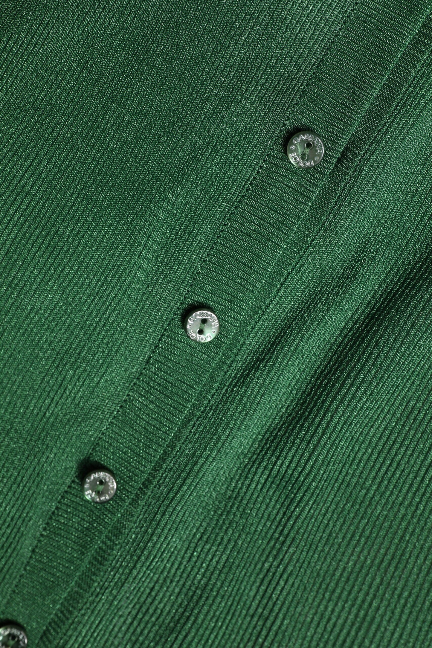 Green Polyester Long Sleeves Cardigan Sweater