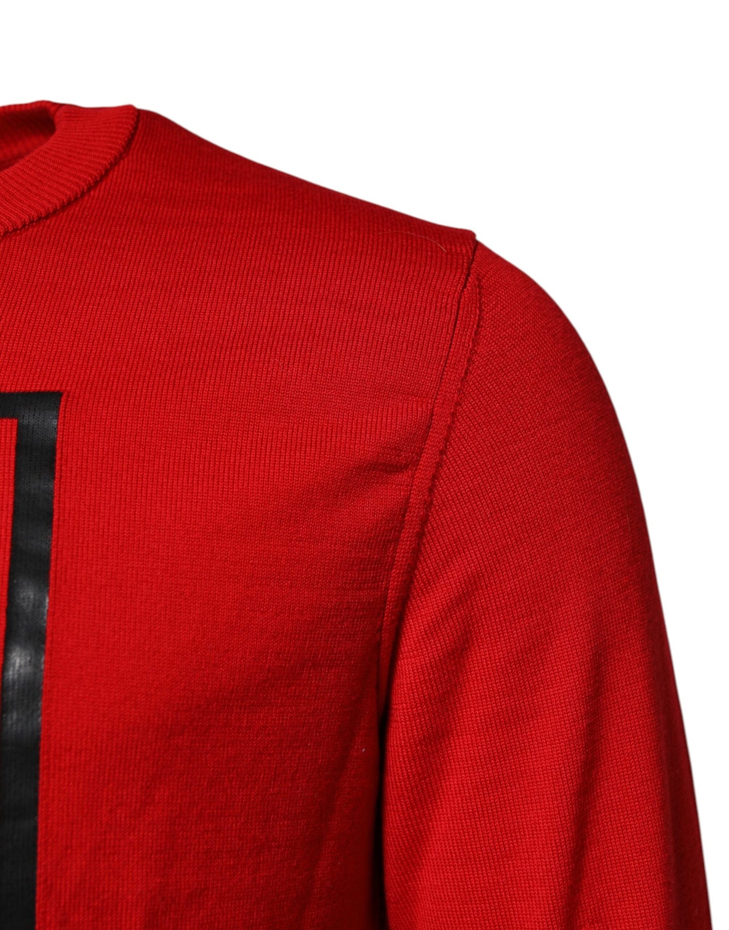 Red Eye Print Crew Neck Men Pullover Sweater