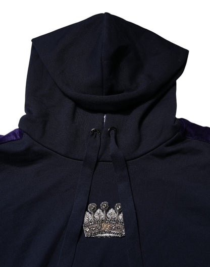 Black Crown Cotton Hooded Sweatshirt Sweater