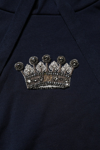 Black Crown Cotton Hooded Sweatshirt Sweater