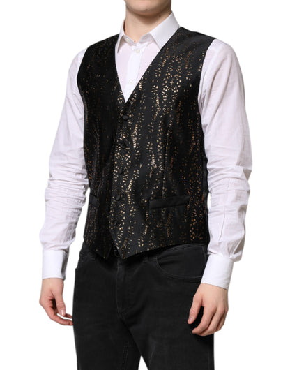 Black Lurex Dress Formal Men Waistcoat Vest