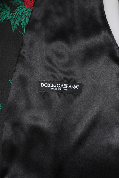 Red Floral Brocade Formal Men Waistcoat Vest