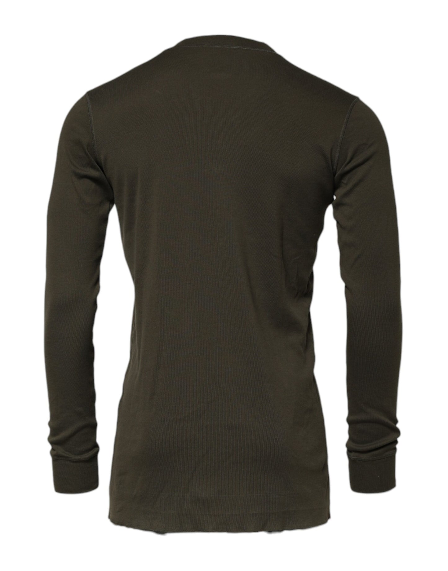 Dark Green Long Sleeves Crew Neck T-shirt