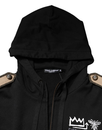 Black Logo Hooded Full Zip Sweatshirt Jacket