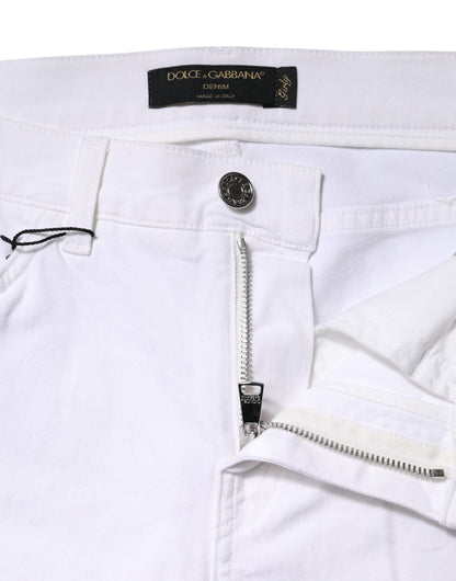 White Floral Sequined GIRLY Denim Jeans