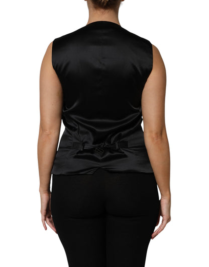 Silver Floral Jacquard Sleeveless Vest Top