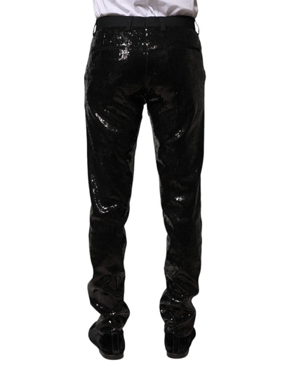 Black Sequined Embellishment Pants