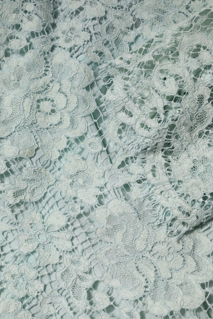 Mint Green Floral Lace Cotton Blouse Top