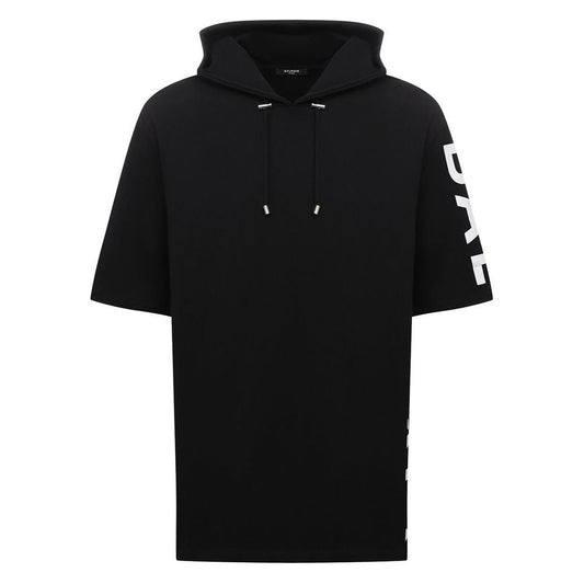 Black Cotton Men Sweatshirt