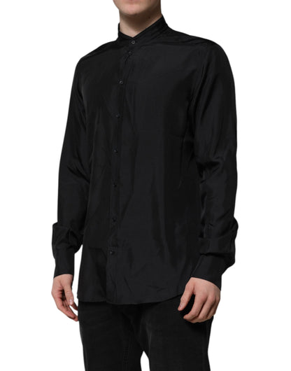 Dark Blue Silk MARTINI Men Formal Dress Shirt