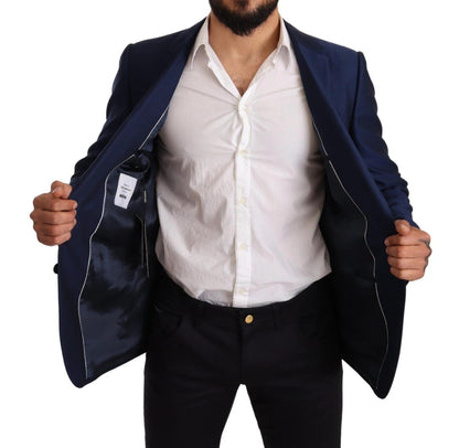Blue MARTINI Wool Slim Fit Coat Blazer