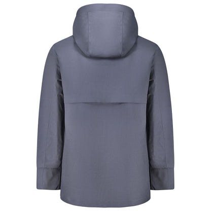 Blue Wool Men Trench Coat