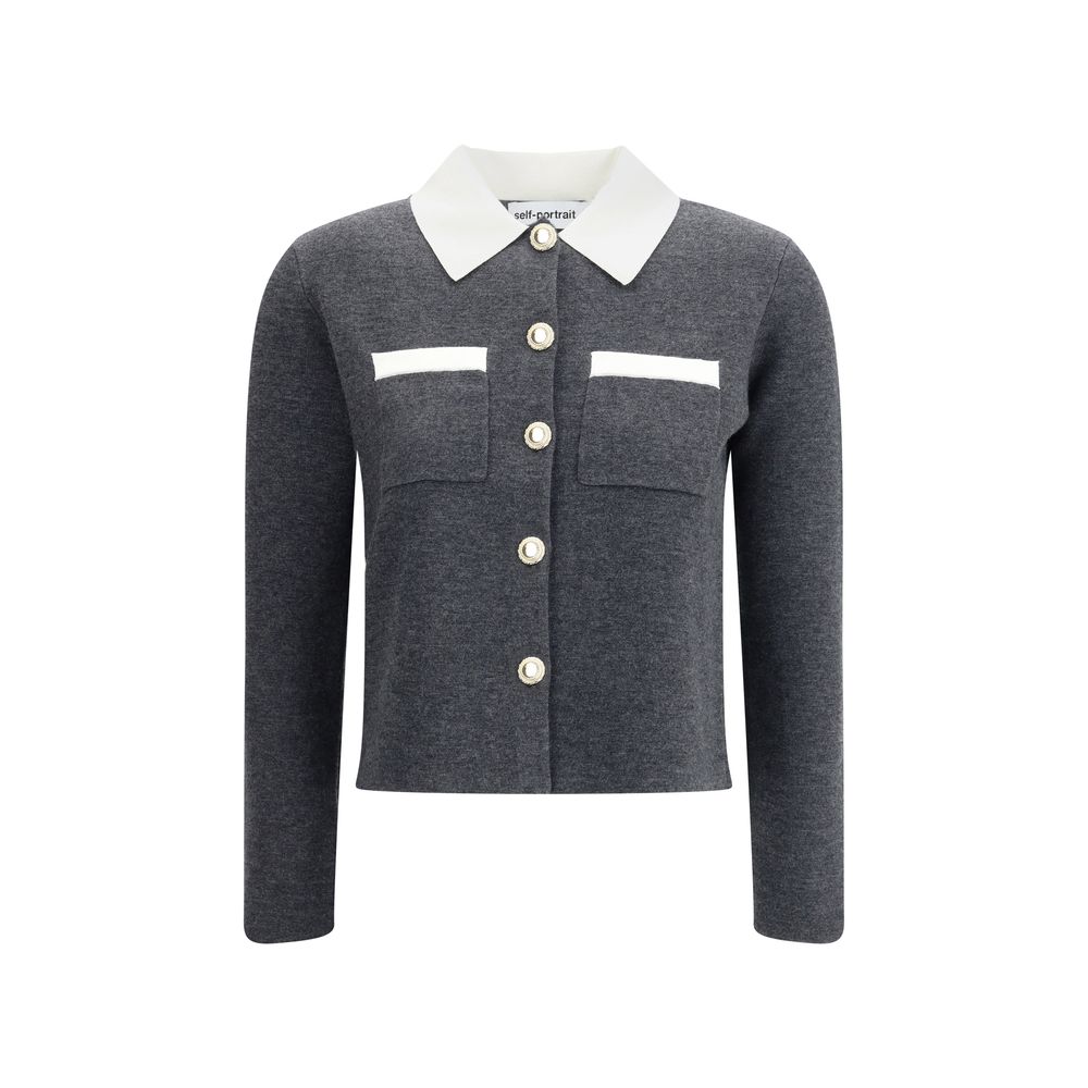 Contrast collar Cardigan