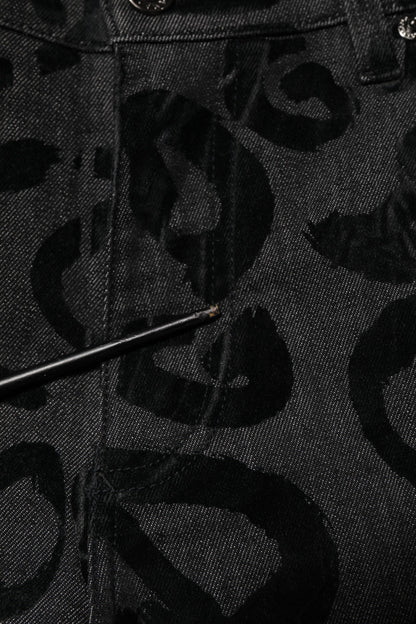 Gray Cotton DG Logo Straight Men Denim Jeans