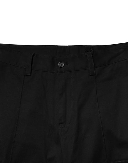 Black Cotton Cargo Joggers Men Pants