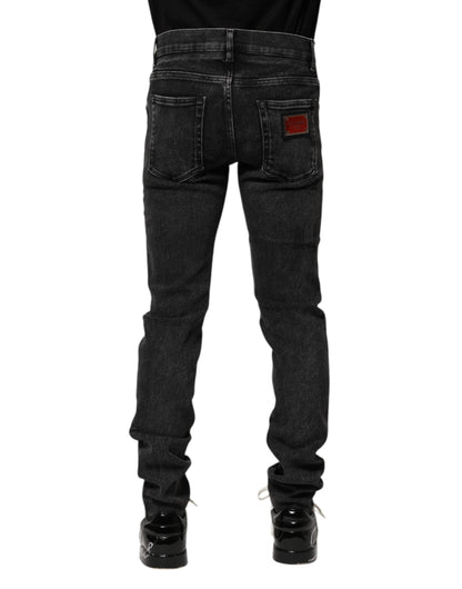 Black Cotton Skinny Men Denim Jeans