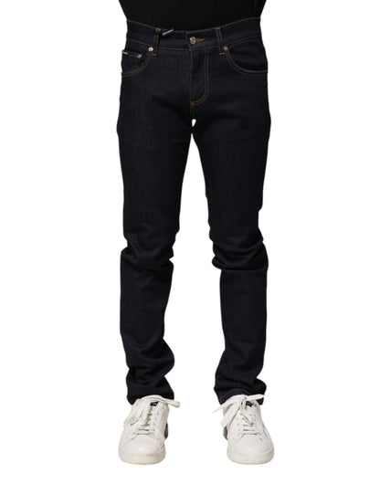 Black Cotton Skinny Men Denim Jeans