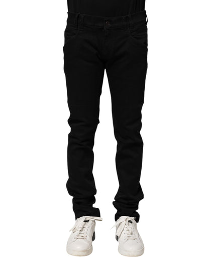 Black Cotton Skinny Men Denim Jeans