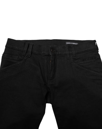 Black Cotton Skinny Men Denim Jeans