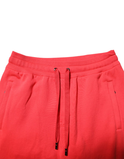 Red Cotton Men Jogger Sweatpants Pants