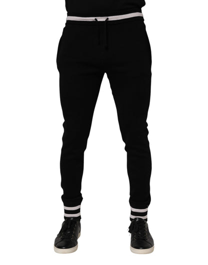 Black Cotton Men Jogger Sweatpants Pants