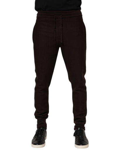 Brown Cashmere Men Jogger Sweatpants Pants