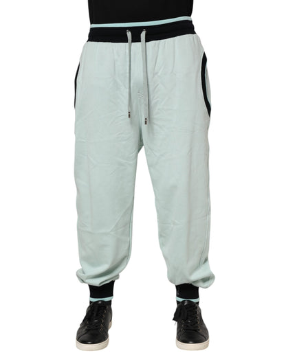 Light Green Cotton Men Jogger Sweatpants Pants