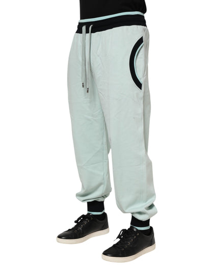 Light Green Cotton Men Jogger Sweatpants Pants