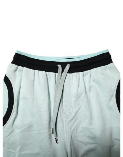 Light Green Cotton Men Jogger Sweatpants Pants