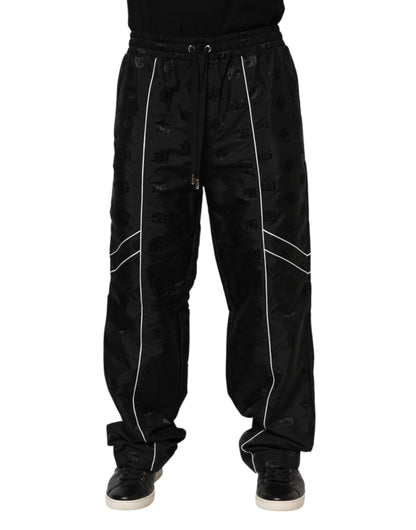 Black Cotton Straight Jogger Sweatpants Pants