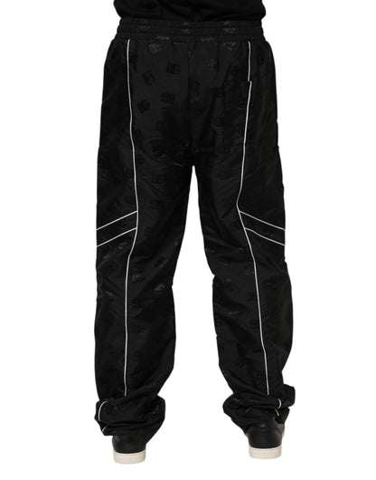 Black Cotton Straight Jogger Sweatpants Pants