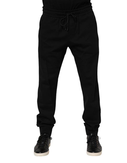 Black Cotton Men Jogger Sweatpants Pants