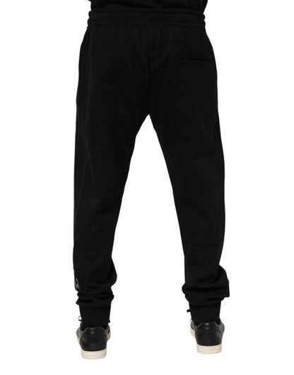 Black Cotton Men Jogger Sweatpants Pants