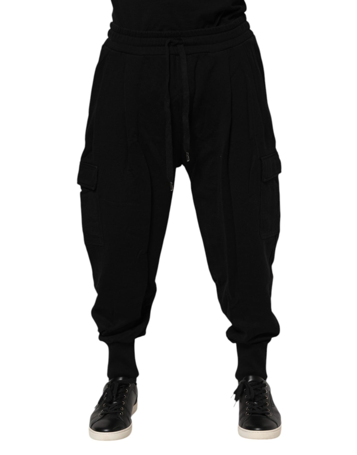 Black Cotton Logo Jogger Sweatpants Pants