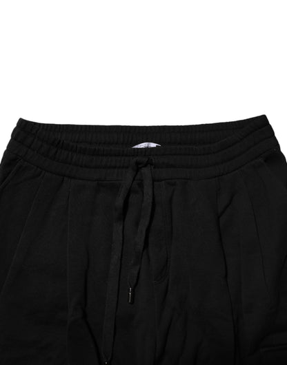 Black Cotton Logo Jogger Sweatpants Pants