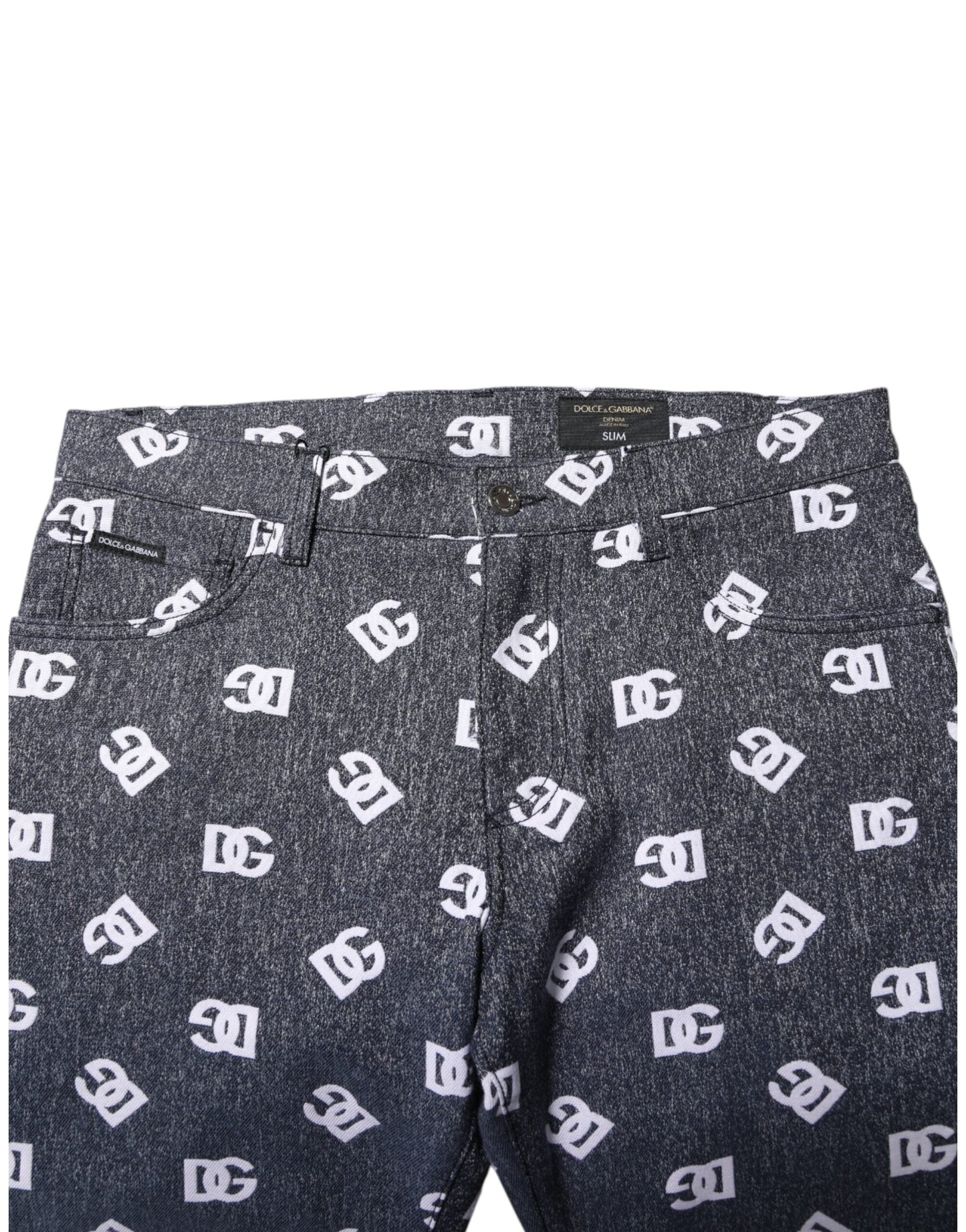 Dark Gray Logo Cotton Skinny Slim Denim Jeans