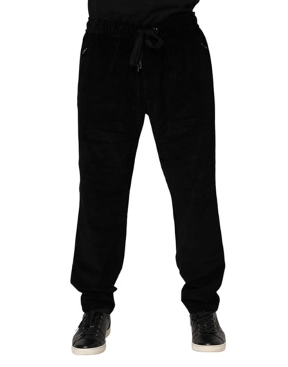 Black Cotton Men Jogger Sweatpants Pants